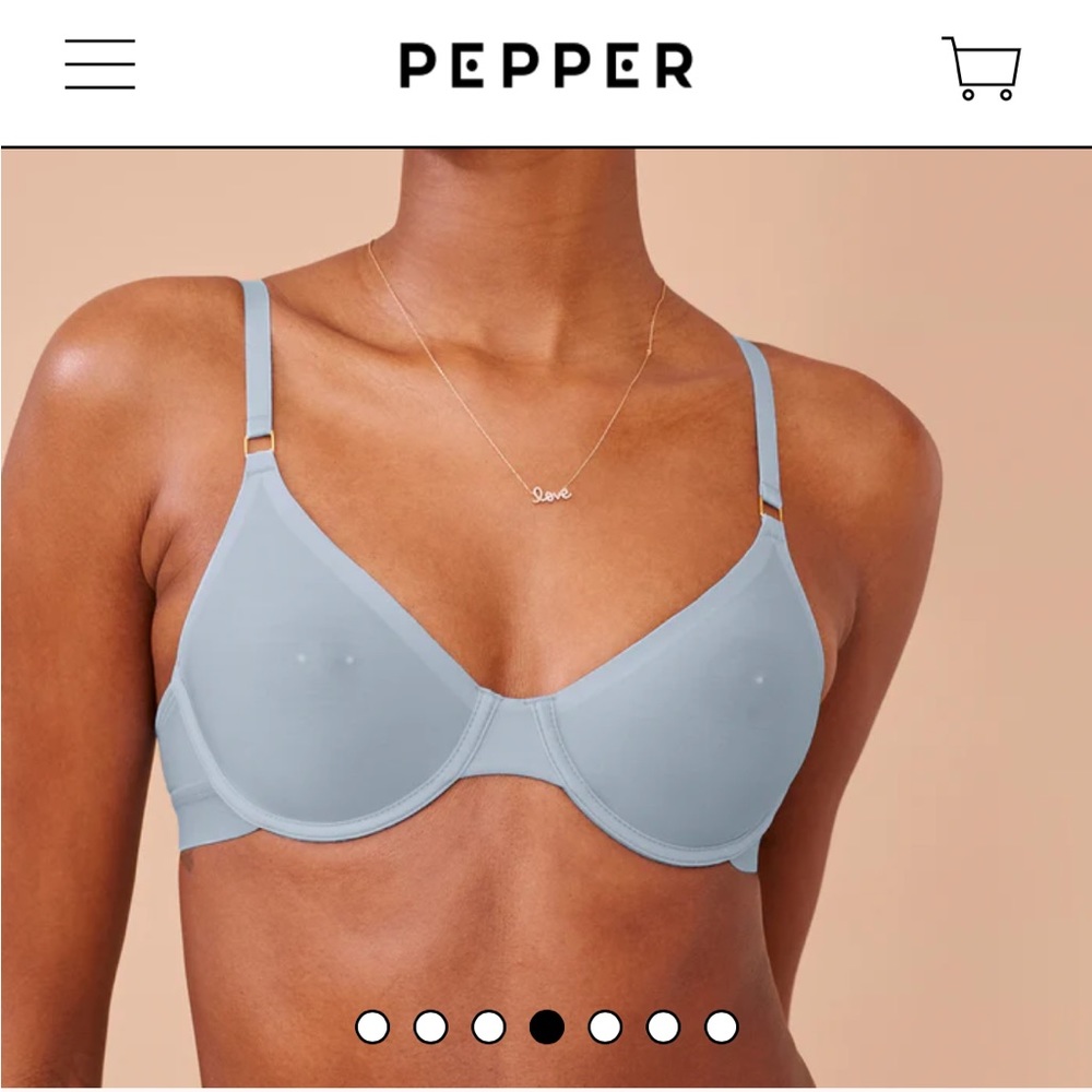 Pepper Ultrafine Unlined Bra in Aquamarine 36AA.